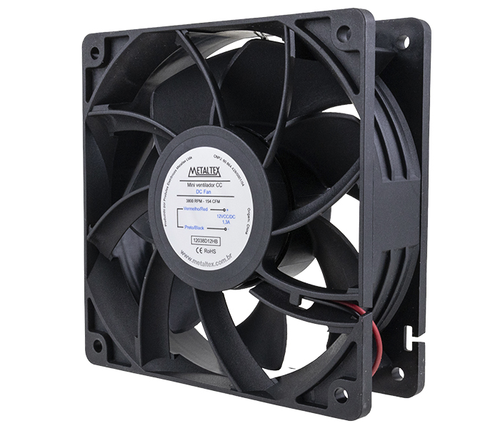 Ventilador de Painel 120x120x38mm - Esfera - 2600RPM - 12VCC