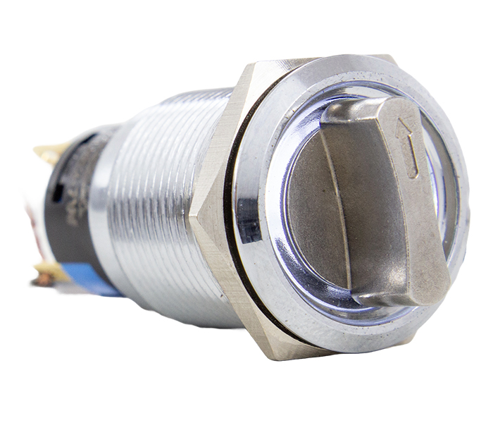 Chave Seletora Antivandalismo Iluminada 2 Posições Fixas 90º 19mm - 24VCA/VCC - Branco - 1 REV