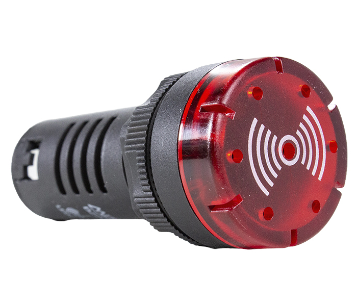 Sinalizador Sonoro com LED 22mm - 220VCA - Vermelho