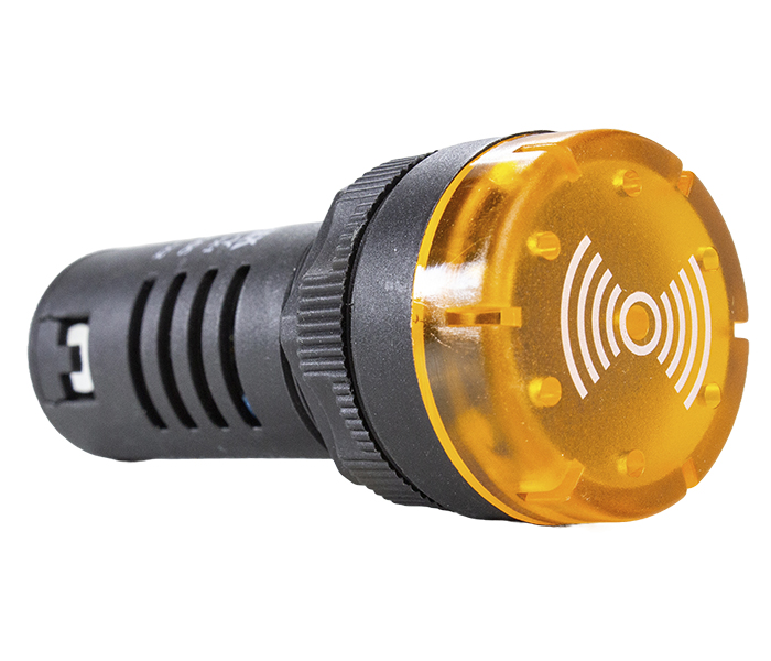 Sinalizador Sonoro com LED 22mm - 24VCA/VCC - Amarelo