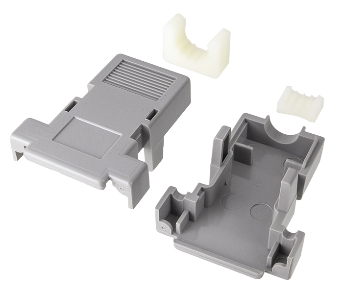 Capa Plástica para Conector DB - 9 Vias - Kit Retenção Macho Curto - Cinza