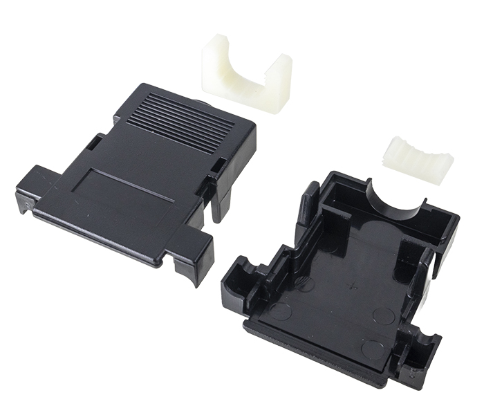 Capa Plástica para Conector DB - 15 Vias - Kit Retenção Macho Curto - Preta