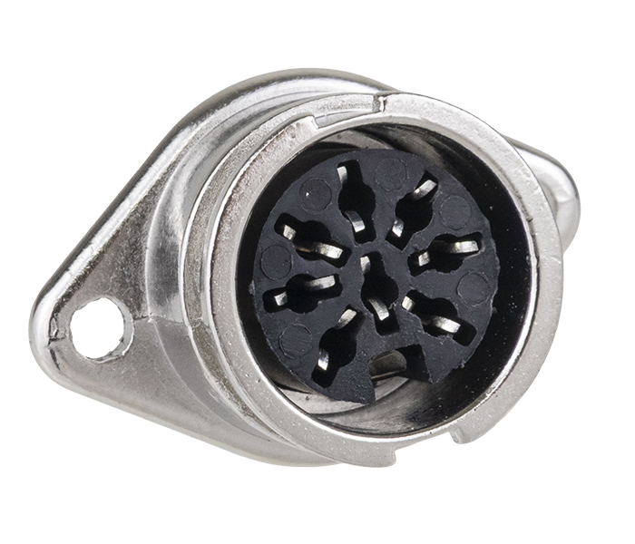 Conector DIN para Painel - Fêmea - 8 Vias