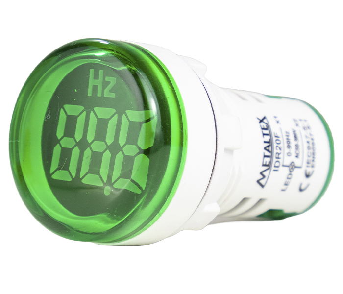 Indicador Digital Redondo de Frequência 0-99 Hz 22mm - 50/380VCA - Verde