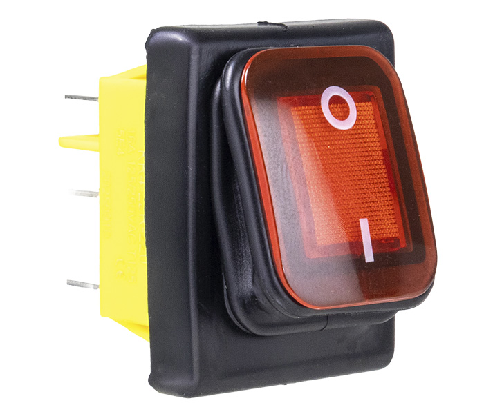 Chave Gangorra Iluminada On-On 2 Posições Retentivas - 2 Polos - 16A 250VCA - LED 220V - Vermelho