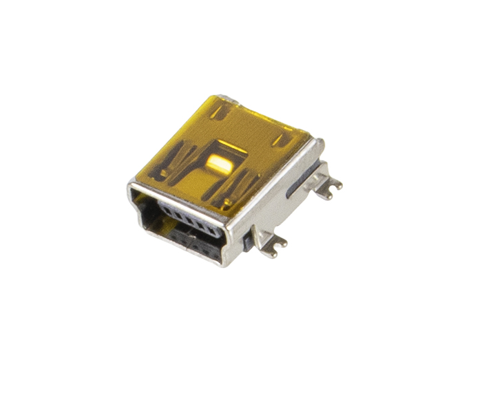 Conector Mini USB para CI - Fêmea - Tipo B - 5 Vias - 90 Graus - SMD