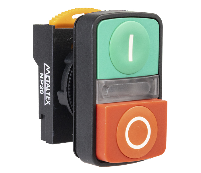 Botão Duplo Iluminado Plástico 22mm