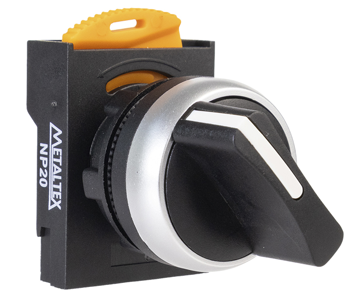 Chave Seletora Plástico Knob Curto 22mm 3 Posições Fixas