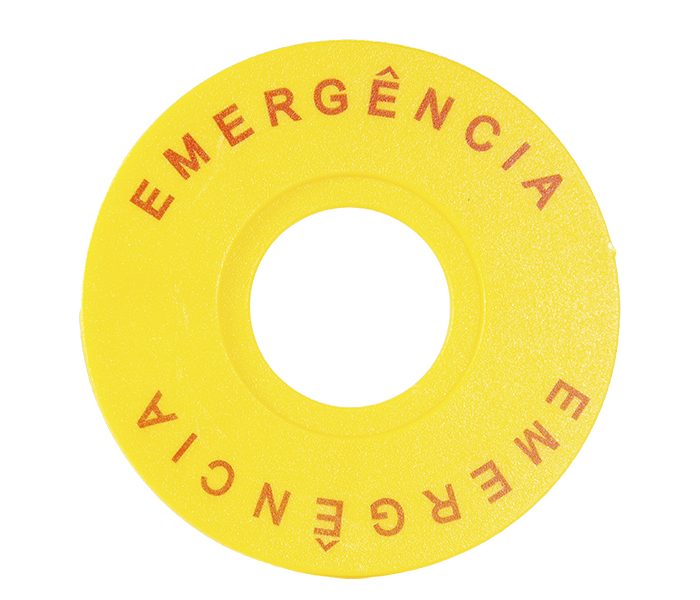 Identificador De Emergência para Botão 22mm - Amarelo