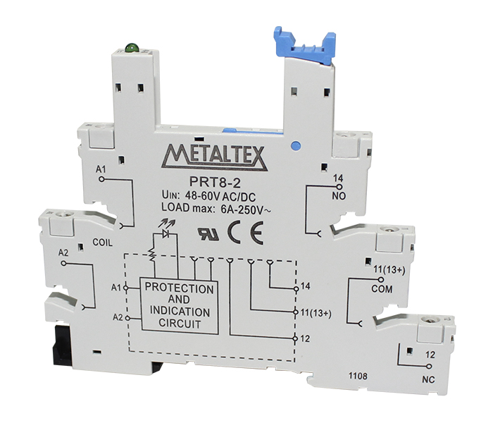 Soquete para Relé JZ - 48~60VCC/VCA - Fixação Trilho DIN