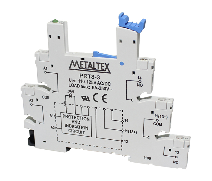 Soquete para Relé JZ - 110~125VCC/VCA - Fixação Trilho DIN