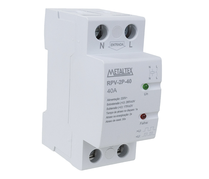 Relé de Proteção Contra Sub/Sobretensão Bipolar 220VCA - 40A