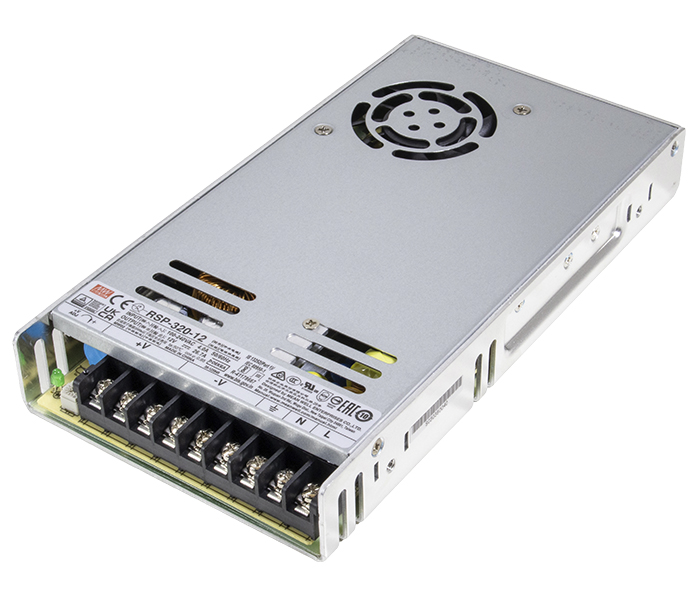 Fonte Chaveada Mean Well com Função PFC 321,6W - 90-264VCA - Saída 12VCC-26,7A