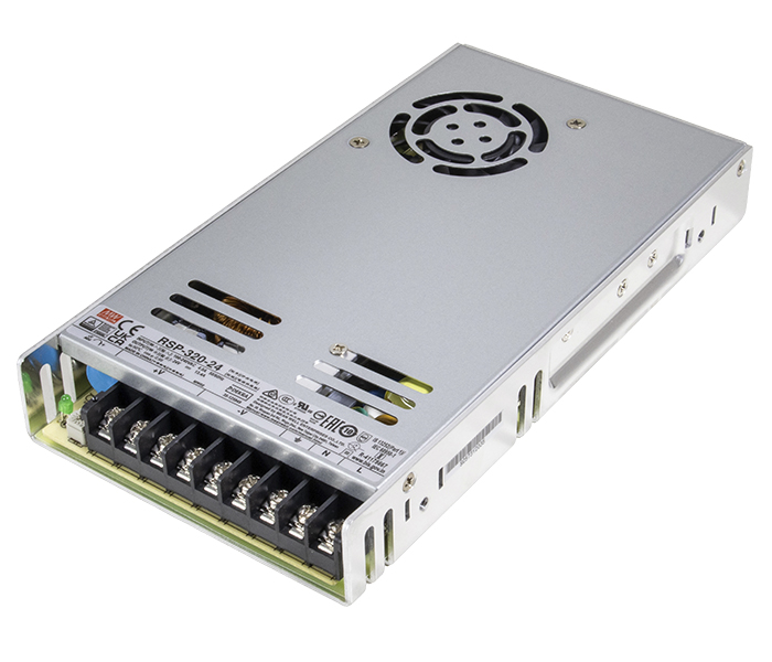 Fonte Chaveada Mean Well com Função PFC 321,6W - 90-264VCA - Saída 24VCC-13,4A