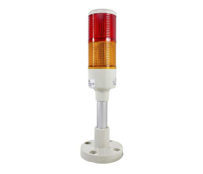Sinalizador Torre LED 45mm Luz Contínua - 24VCA/VCC - Vermelho / Laranja