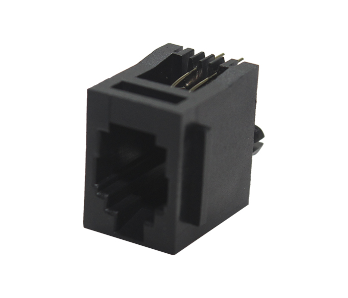 Conector Modular Jack - 4p4c - 180 Graus - Preto