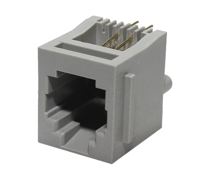 Conector Modular Jack - 6p4c - 180 Graus - Cinza