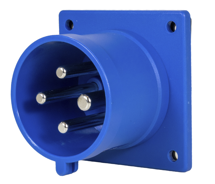 Tomada para Painel Negativa 32A 3P+E-9H - Azul - IP44