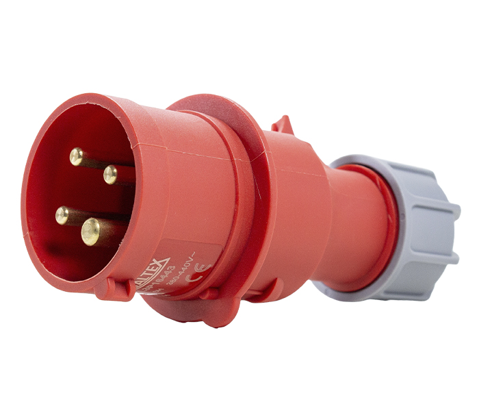 Plugue Macho 16A 3P+E-6H - Vermelho - IP44