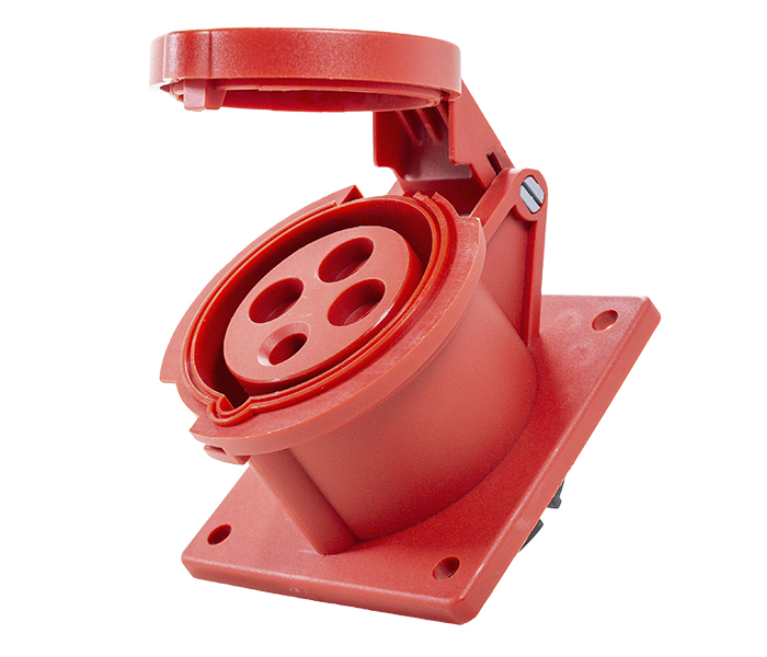 Tomada para Painel 16A 3P+E-6H - Vermelho - IP44