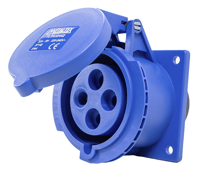 Tomada para Painel 32A 3P+E-9H - Azul - IP44
