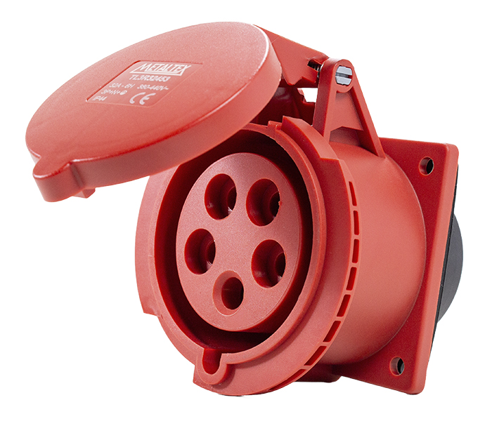Tomada para Painel 32A 3P+N+E-6H - Vermelho - IP44
