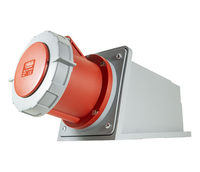 Tomada de Sobrepor 125A 3P+E-6H - Vermelho - IP67