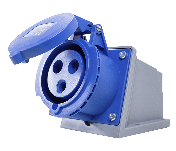 Tomada de Sobrepor 32A 2P+E-6H - Azul - IP44