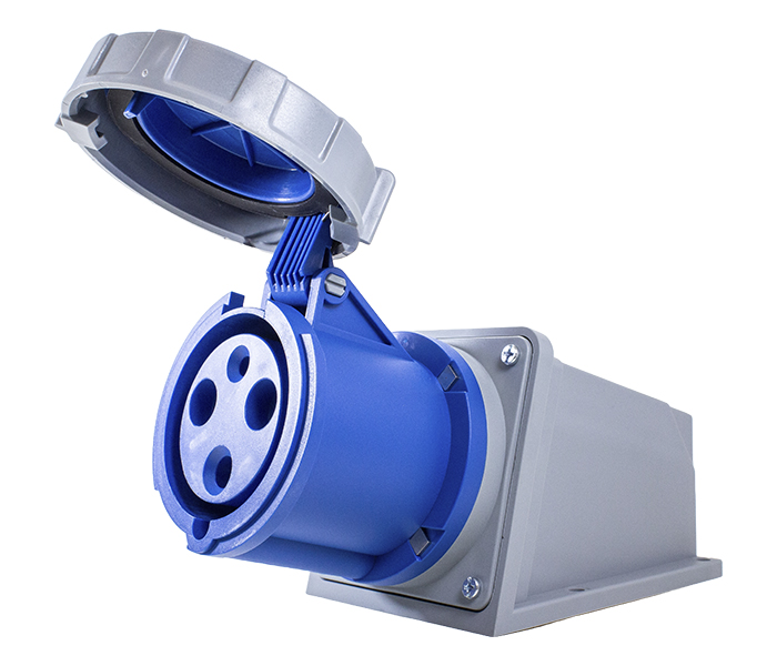 Tomada de Sobrepor 63A 2P+E-6H - Azul - IP44