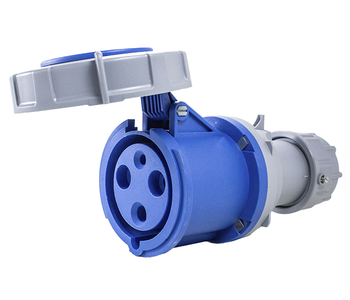 Acoplamento Industrial 63A 2P+E-6H - Azul - IP67