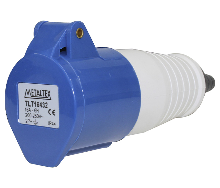 Acoplamento Industrial 16A 2P+E-6H - Azul - IP44