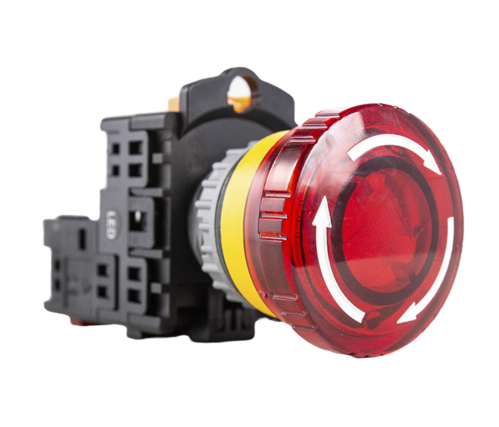 Botão de Emergência Iluminado 22mm - 220VCA - Vermelho - 1NF