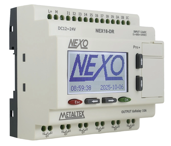 Mini CLP Nexo 12 Entradas (6 ED/EA e 6 ED)/6 Saídas Relé - 12/24VCA
