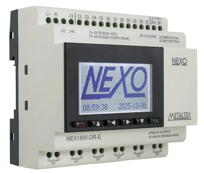 Mini CLP Nexo 12 Entradas (6 EA + 2EA + 4HSC)/6 Saídas Relé com Ethernet - 24VCC