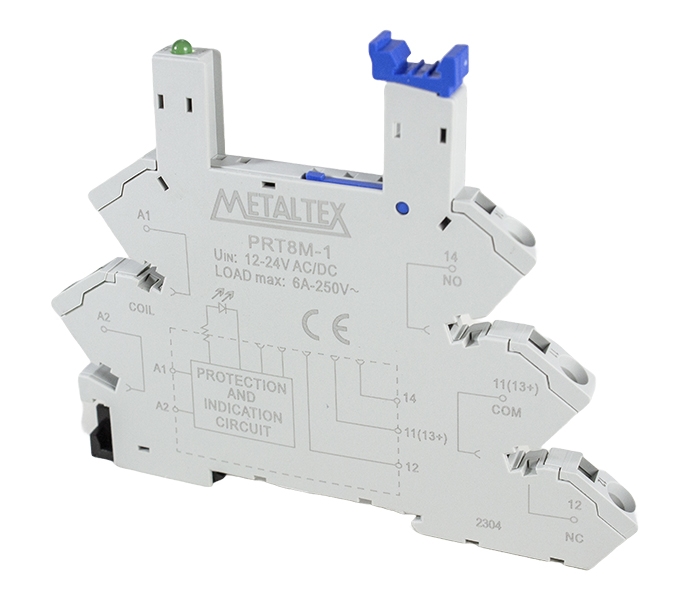 Soquete para Relé JZ - 6~24VCC/VCA - Fixação Trilho DIN - Conexão Mola