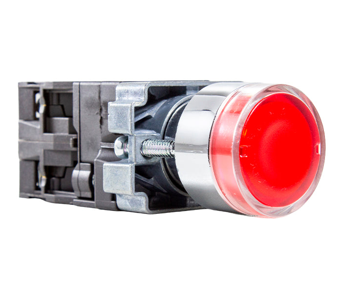 Botão de Comando M20 Metálico Iluminado 22mm