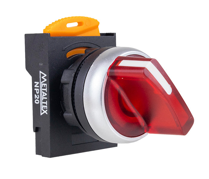 Chave Seletora NP20 Plástica 22mm Iluminada - Vermelho