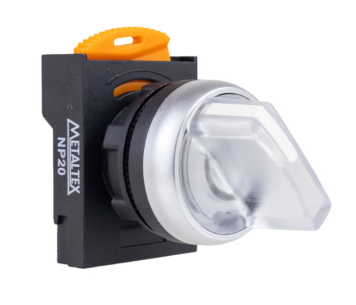 Chave Seletora NP20 Plástica 22mm Iluminada - Branco