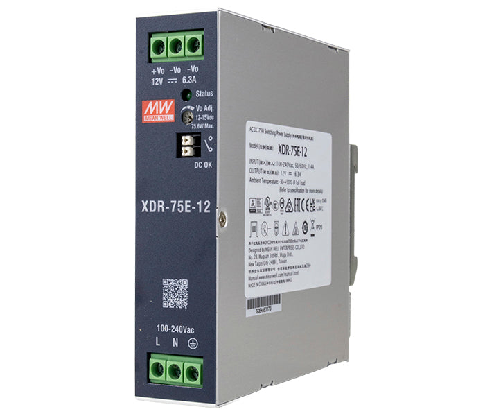 XDR-75 Mean Well DIN Rail Power Supply